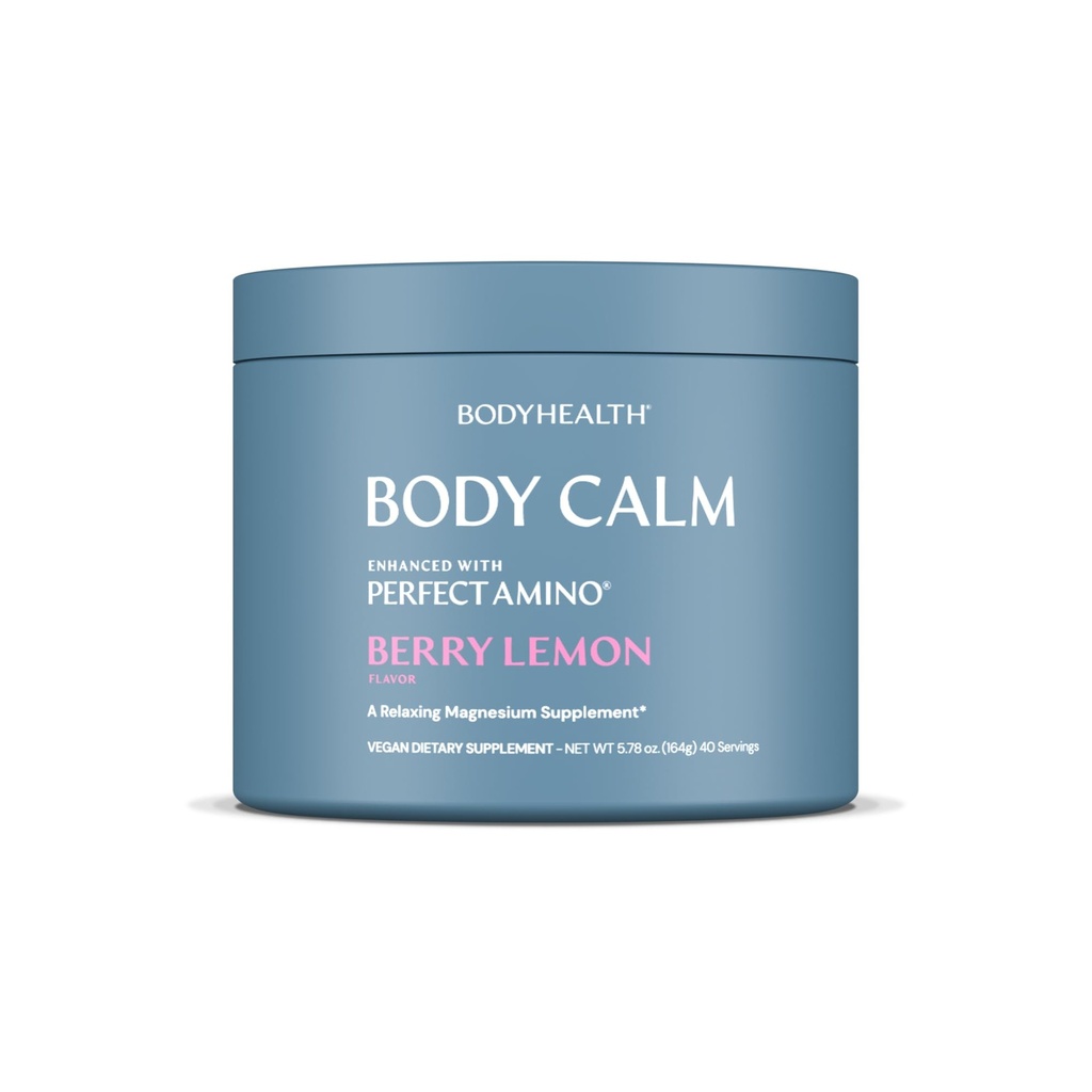 BodyHealth Body Calm은 PerfectAmino, 남성과 여성을위한 높은 흡수 마그네슘 보충, 수면 용 마그네슘 분말, Berry Lemon (40 서빙)로 향상된