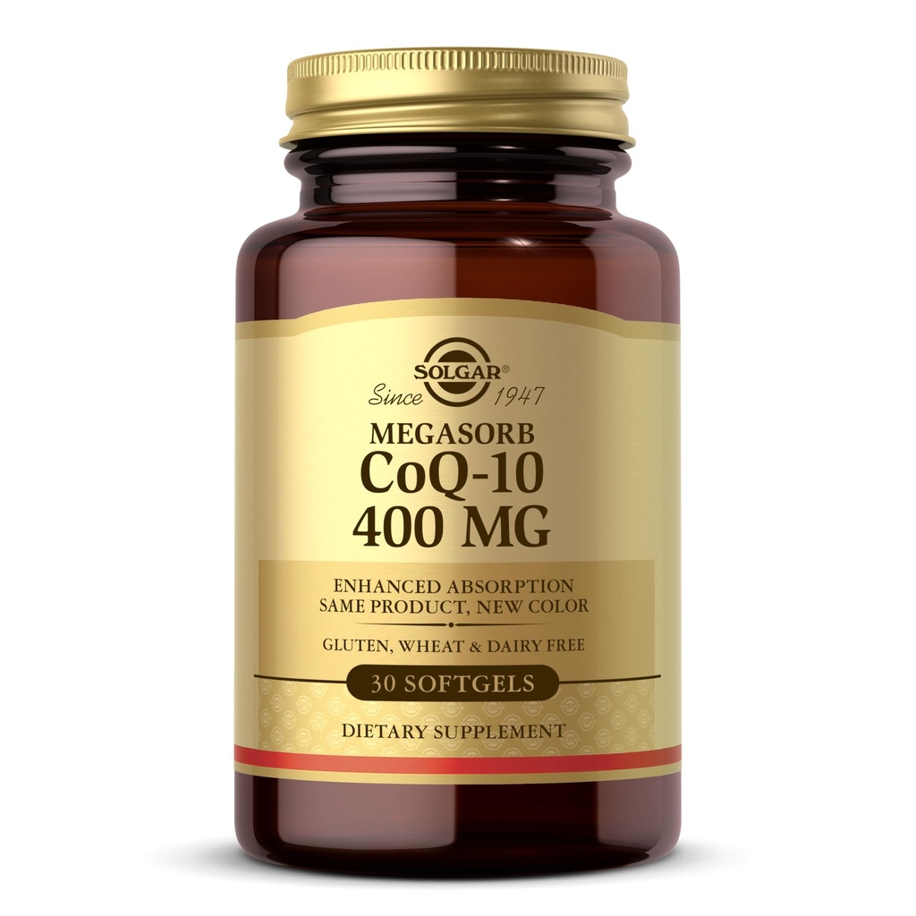 Solgar Megasorb CoQ-10 400 mg, 60 Softgels - 지원 뇌 기능 - Coenzyme Q10 보충 - 향상된 흡수 - 글루텐 무료, 낙농장 무료 - 60 서빙