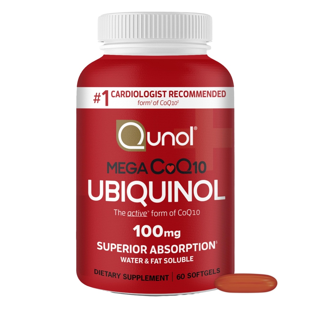 Qunol Ubiquinol CoQ10 100mg Softgels, Qunol 메가 Ubiquinol 100mg - 우량한 흡수 - 심장 건강을 위한 Coenzyme Q10의 활동적인 모양 - 2 달 공급 - 60 조사