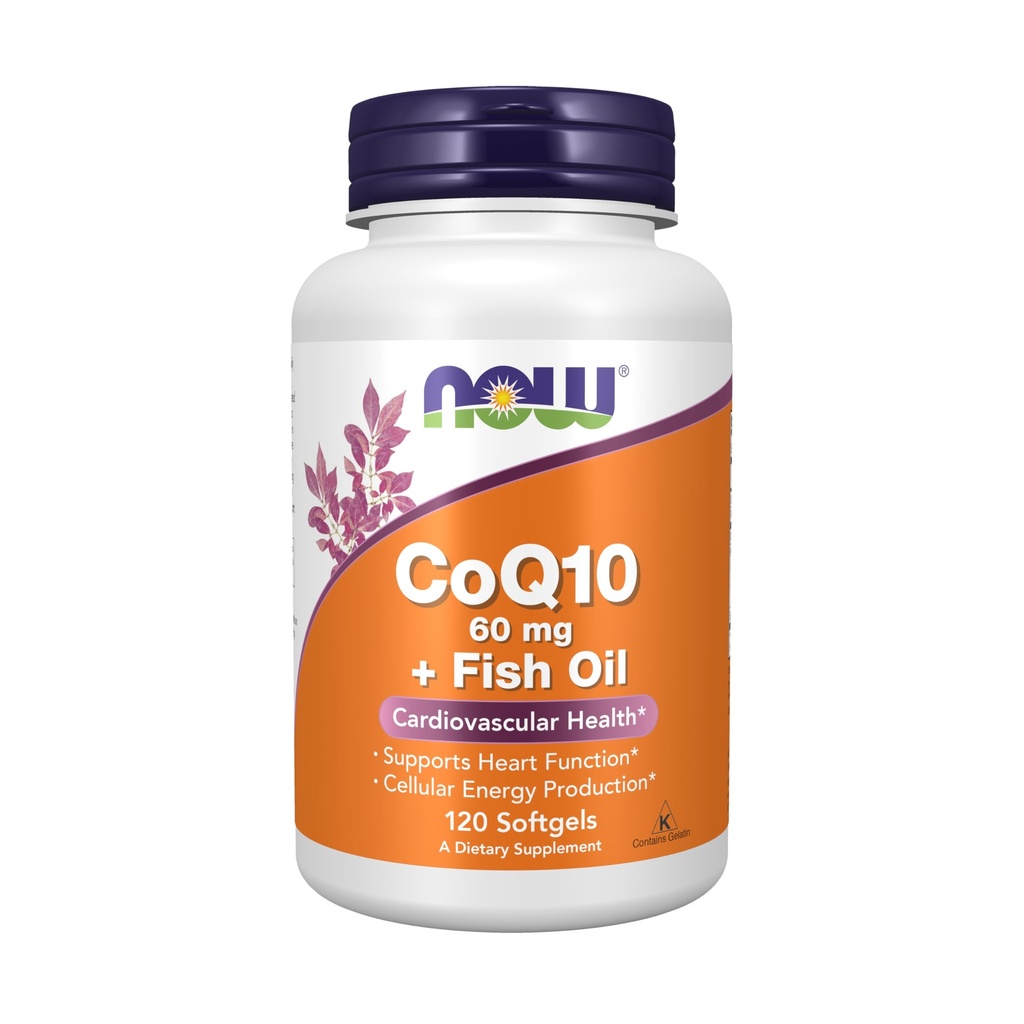 지금 음식 보충교재, CoQ10 Omega 3 물고기 기름, 심장 혈관 건강*, 120 Softgels를 가진 60 mg