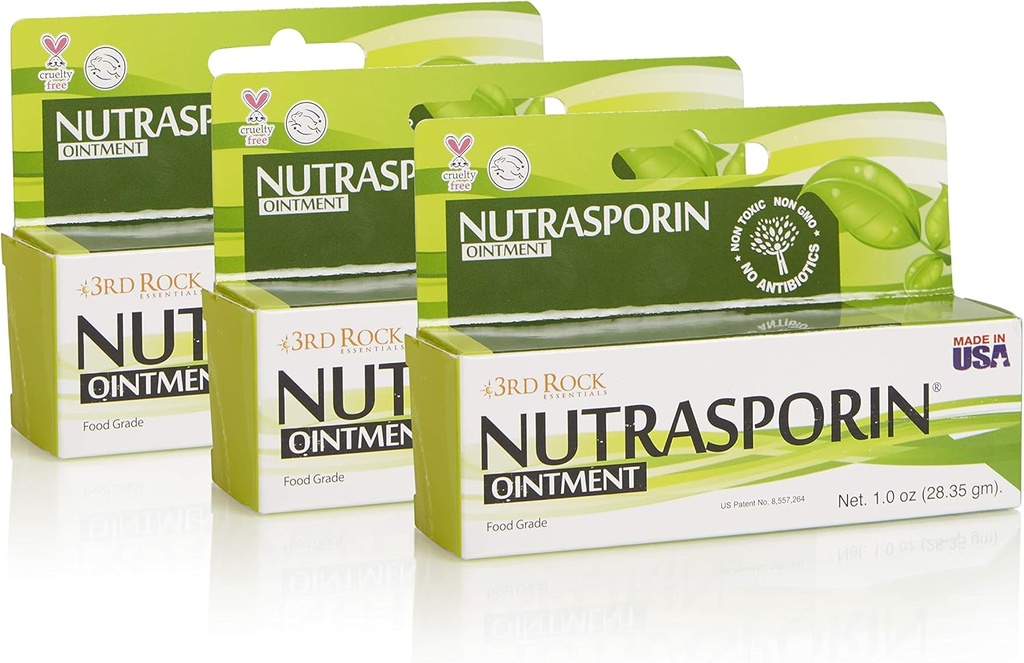 제 3 락 에센셜 | Nutrasporin Silver Ointment | Non Toxic Petroleum Free Non Antibiotic First Aid Ointment | 모든 자연 케어 (1.0 oz | 3 Pack)