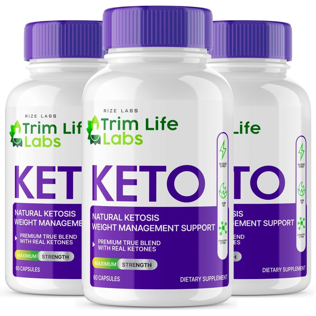 rize 실험실 - - 트림 라이프 랩 케토 캡슐 - 체중 감량 알약 - 최대 힘 공식, Keto + ACV 보충 (180 캡슐) 지원