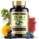 Lutein과 Zeaxanthin 보충교재를 가진 1개의 눈 비타민에서 37 – 성인과 고위, 매일 시각 보충교재, 120 까만 Softgels를 위한 CoQ10, Omega-3, 무기물 눈 건강 지원과 가진 눈 보충교재