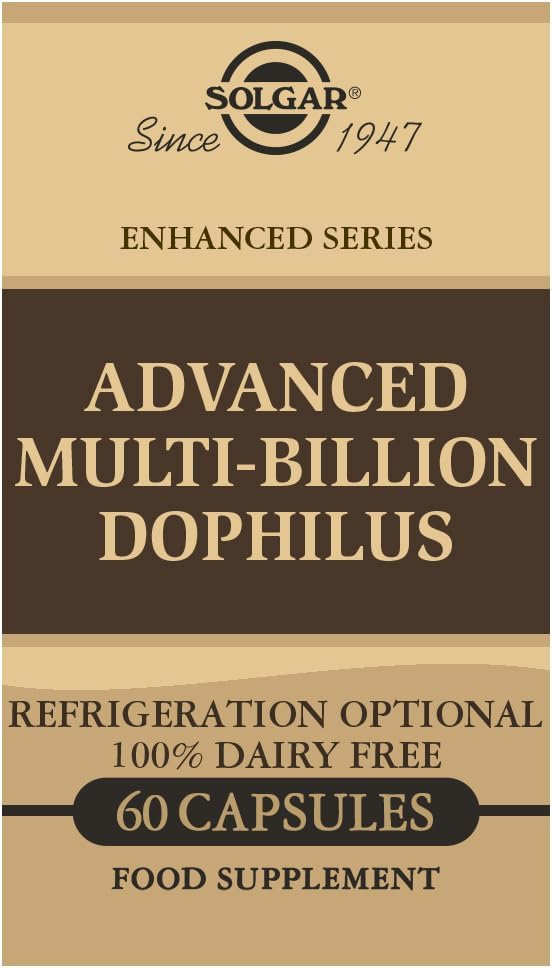 Solgar 고급 멀티-Billion Dophilus, 60 야채 캡슐 - 건강한 Intestinal Flora 지원 - 서빙 당 5 억 미생물 - 글루텐, 낙농장, 락토스 & 우유 없음 - 채식 - 60 서빙
