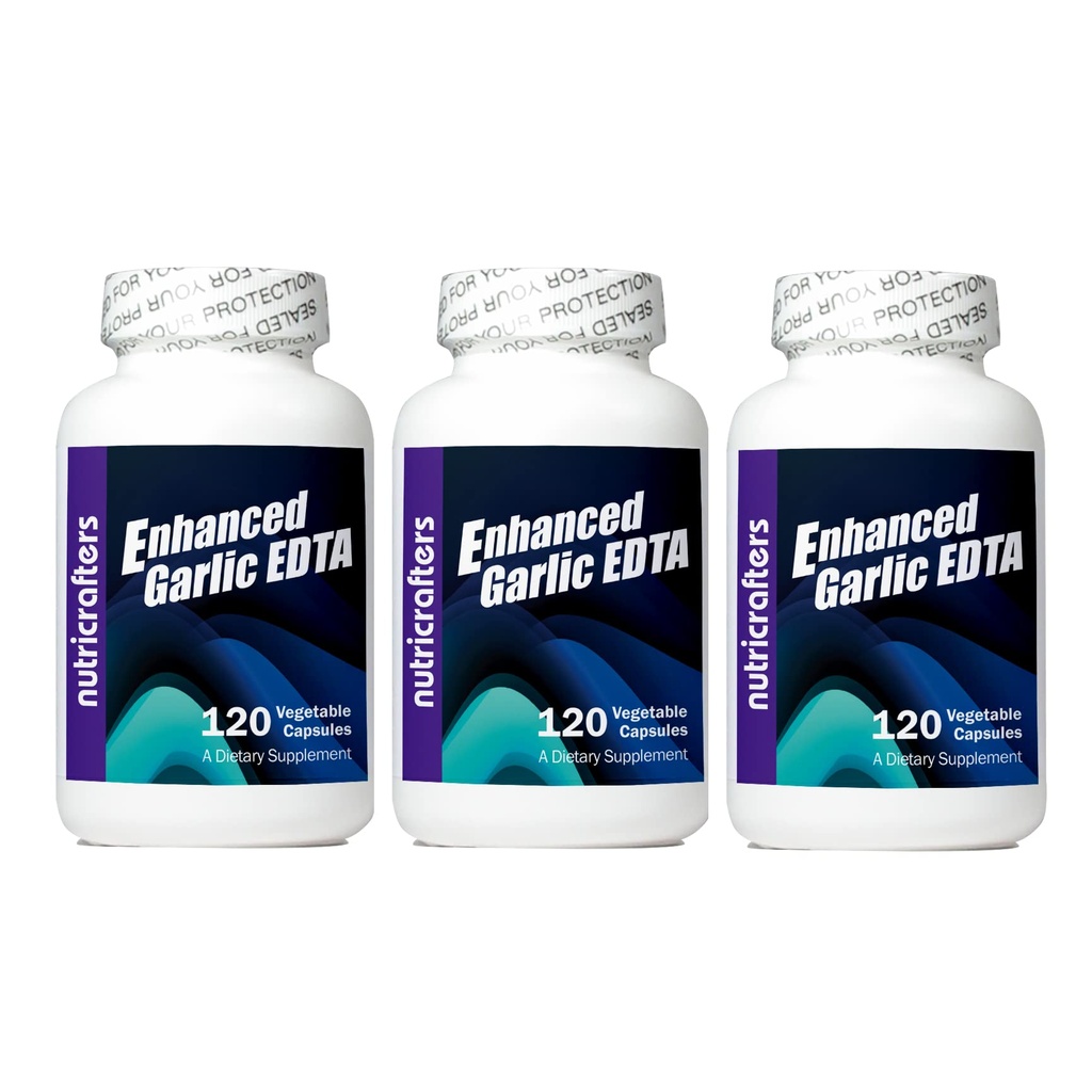 강화된 마늘 EDTA 120 캡슐 - 3 팩 - 1000mg 높은 힘 칼슘 Disodium EDTA 공식 - 비석을 포함하는 마그네슘 스테레이트 또는 알루미늄 없음 - 일 당 1,000mg - 120 캡슐의 3개의 병
