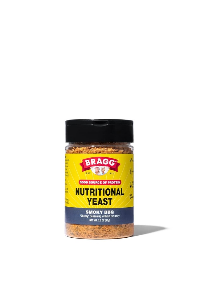 Bratitute Nutritional Yeast Smoky BBQ 조미료 - 3 oz - Dairy-Free Parmesan Cheese Subs - Salads, Pastas, Popcorn 및 기타를위한 완벽한