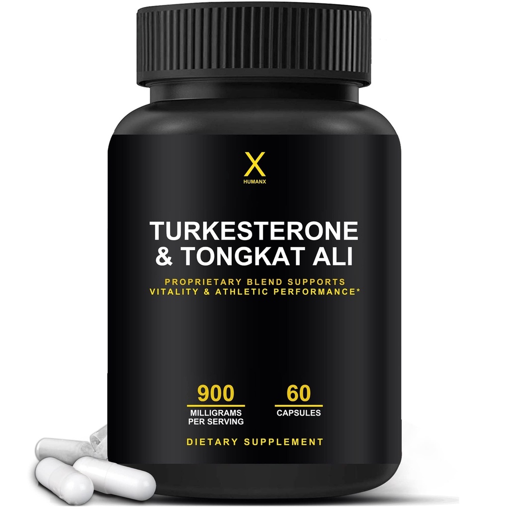 HUMANX Turkesterone & Tongkat Ali 900mg - 에너지, 체력 및 근육 회복 및 성장 지원 - Turkesterone 보충 - Tongkat Ali 보충 - 긴 잭 추출물 (Eurycoma Longifolia)