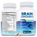 기억과 초점을위한 18-in-1 두뇌 보충 – 알파 GPC, Bacopa, Ginkgo Biloba, Lion's Mane, 비타민 B6 및 B12가있는 Nootropic 캡슐 | 인지 건강, 정신 Clarity | Vegan, Non-GMO