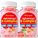 유기 메틸을 입힌 비타민 B Gummies: B1 B2 B3 B5 B6 B7 B9 B12 플러스 D3 아연 마그네슘 Ashwagandha Omega3를 가진 자연적인 복잡한 보충교재 - 일 성인 여자 남자 (120Count)를 위한 에너지 지원