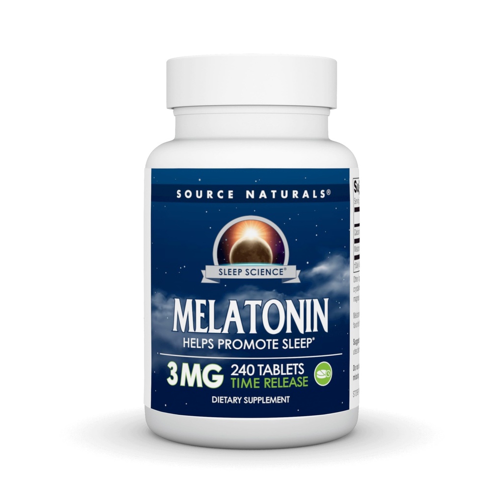 Source Naturals Time 출시 Melatonin 3 mg - 240 시간 릴리스 정제