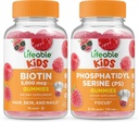 Lifeable Biotin Kids + Phosphatidylserine (PS) Kids, Gummies 번들 - 훌륭한 타스팅, 비타민 보충, 글루텐 무료, GMO 무료, Chewable Gummy