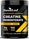 ForestLeaf Micronized Creatine Monohydrate Powder - 근육 성장과 강도 극대화 - 여성과 남성을위한 Unflavored Creatine - 5G Per 서빙 - 100 서빙
