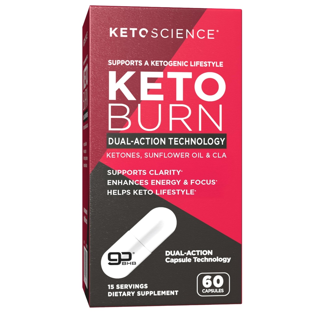 Keto Science Keto Burn Capsules, Exogenous Ketone, BHB & EGCG, Ketones for Hydration, Keto BHB, 체중 지원, 에너지, 초점 및 Ketosis, 60 캡슐, 15 서빙