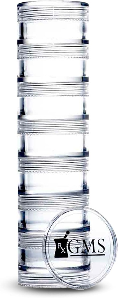 7 Day Medicine Pill 주최자 - Stackable Pill Box -Fits Small Tablets & Vitamin Supplements - 한 곳에서 조직 된 일상 의학 유지 - 추가 작음 - 지우기