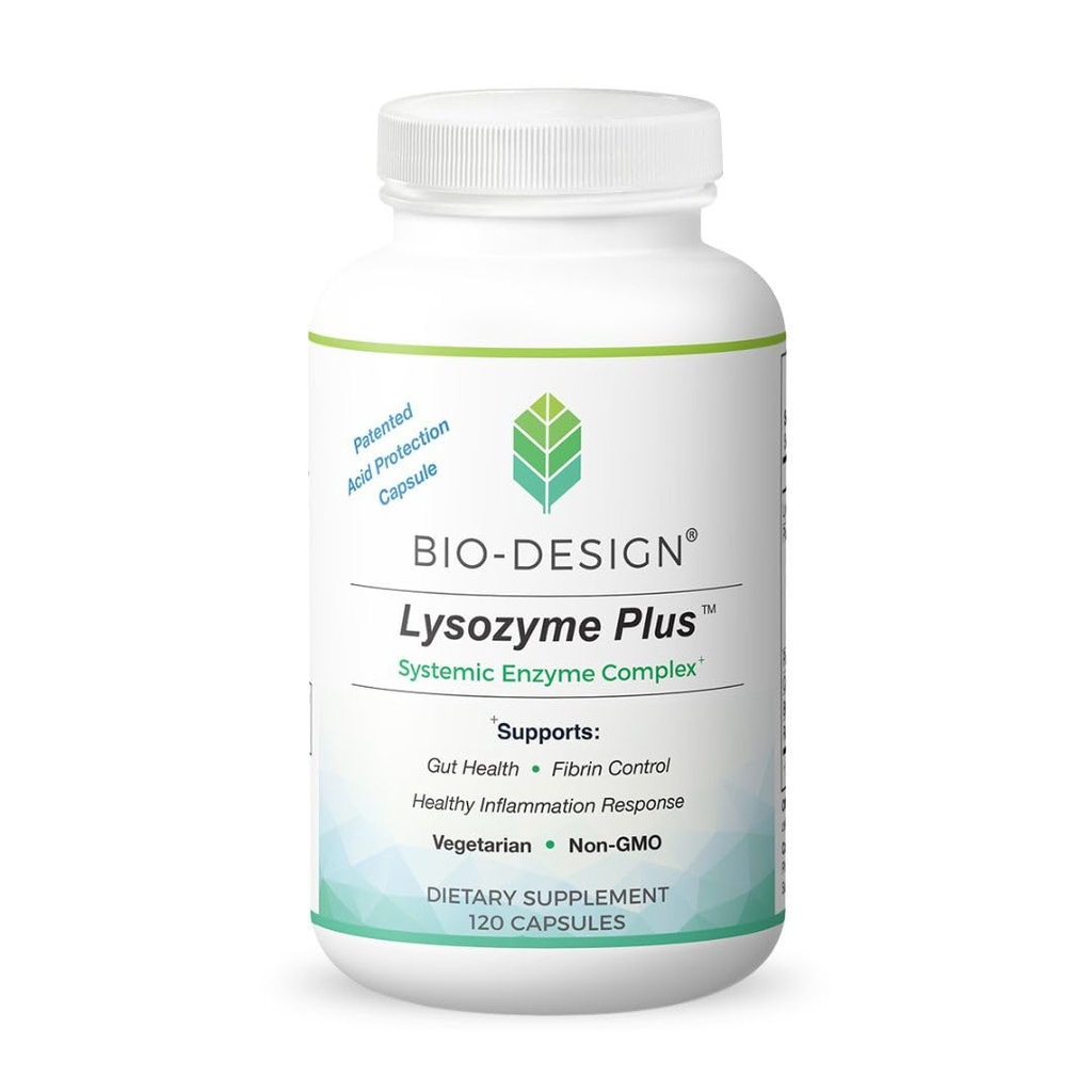 Lysozyme Plus Systemic Enzyme Complex - Broad Spectrum & Highly Active Vegetarian Enzymes - Gut Health, Fibrin 및 염증 제어 지원 - 120 캡슐