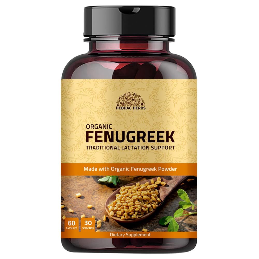 여성용 Fenugreek 캡슐 (60 캡슐) | 1000mg Breastfeeding 보충교재 | Lactation 보충교재