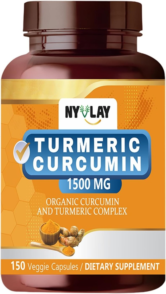 Turmeric Curcumin 1500 MG 150 캡슐 | 다이어트 보충 | 추가 강도 천연 제형 | 지원 강도 및 에너지