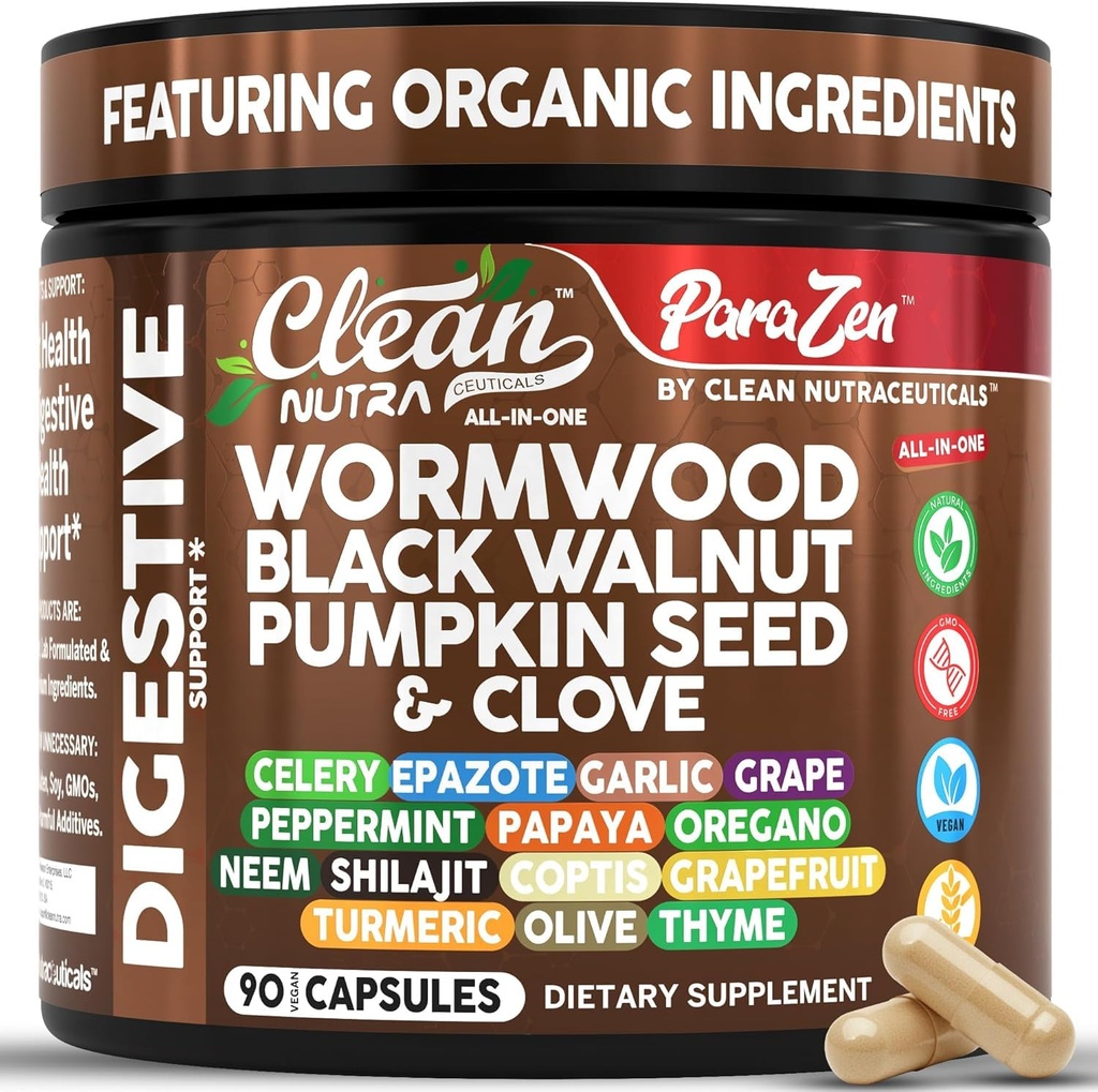 청결한 Nutra Wormwood 검정 호두 호박씨 클로즈 기름 Celery 마늘 포도 Papaya Neem Diatomaceous 지구 여자 Probiotic Gut 건강 Cleanse Detox Oregano 올리브 심황 보충교재 채식주의자 캡슐