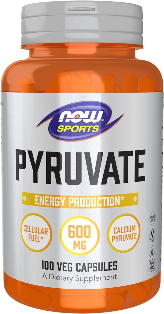 NOW 식품 스포츠 영양, Pyruvate (Pyruvic 산) 600 mg, 에너지 생산 *, 100 Veg 캡슐