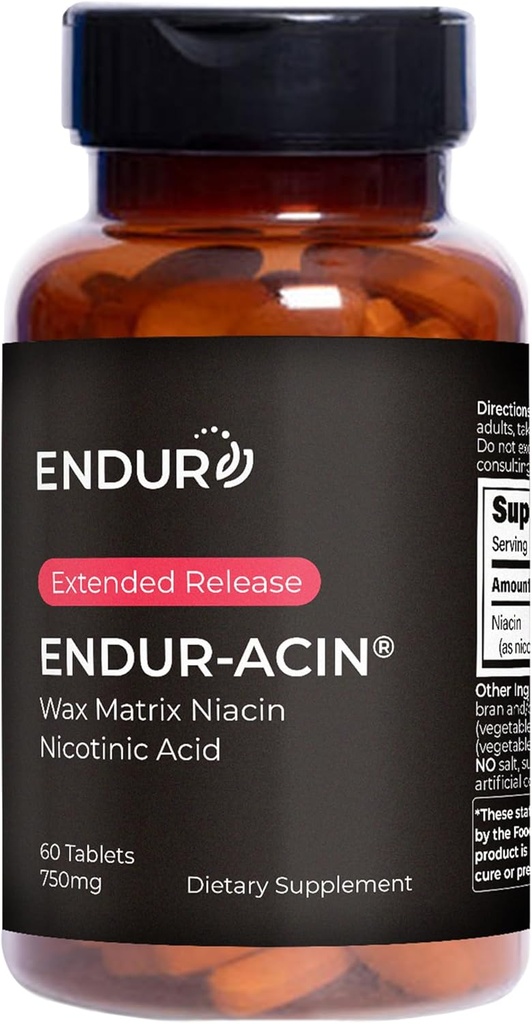 내구시간 제품 ENDUR-ACIN, Optimal 흡수 & 홍조 자유로운 Niacin, 우수한 비타민 B3 Niacin 보충교재, 750mg의 60의 정제를 위한 장시간 방출 Niacin