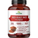 CoQ10를 가진 여분 힘 빨간 효모 밥 - 20X는 증가한 흡수를 위한 Niacin CoQ 10와 BioPerine를 가진 1200mg 빨간 효모 밥 보충 - 비 GMO Vegan & ISO 실험실 시험했습니다 (75의 서빙)