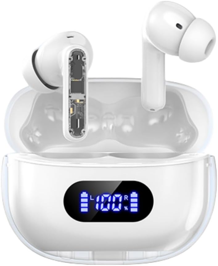 무선 이어폰 P1 PRO, 이어폰 Clear Call Mics Ear Buds, 편안한 착용감, IPX7 방수 긴 배터리 수명, 스포츠 운동을위한 30H 재생 시간