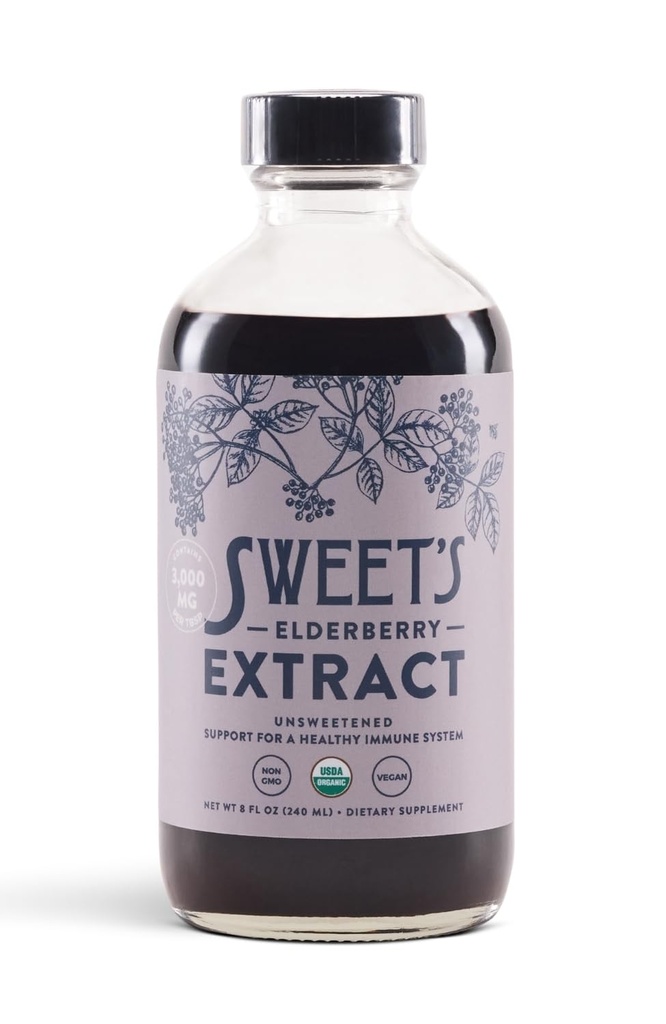 유기농 엘더베리 추출물 | 언스펙트 엘더베리 면역 지원 | Vegan | Keto and Diabetic Friendly | 8 fl oz Bottle | Alcohol-Free | Certified USDA Organic