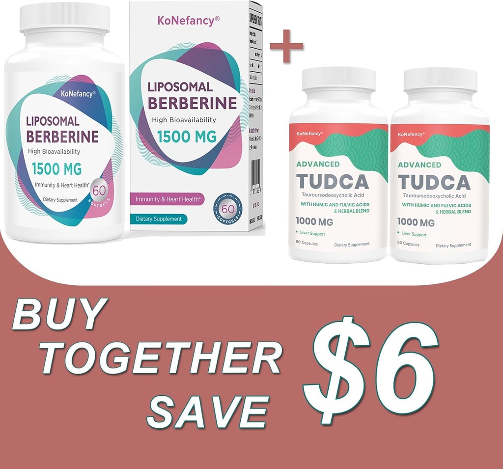 TUDCA Complex 2Pack 및 Liposomal Berberine 1500mg 번들로 건강 최적화
