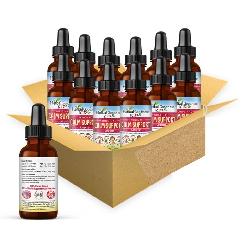 초본 Papaya 아이 Calm 지원 마그네슘 글리세라이드, 마그네슘 구연산염, 아이 Multivitamin를 가진 액체 추출물 1oz - 아이를 위한 마그네슘 - 1oz 병, 12 단위