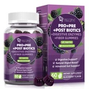 Migcopat Pre Post Probiotics Gummies, 섬유가있는 Probiotic Prebiotic Postbiotic Digestive Enzymes, 120 Billion CFU Probiotics Complete Gut Support, Sugar Free, Vegan, BlackBerry flavor, 60 Cts