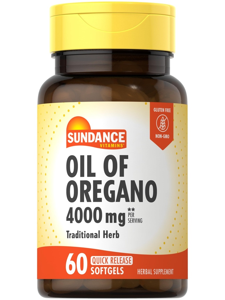 Oregano 4000mg Softgels의 Sundance 기름 | 60의 알약 | 전통 초본 보충교재 | Non-GMO와 글루텐 자유로운 공식