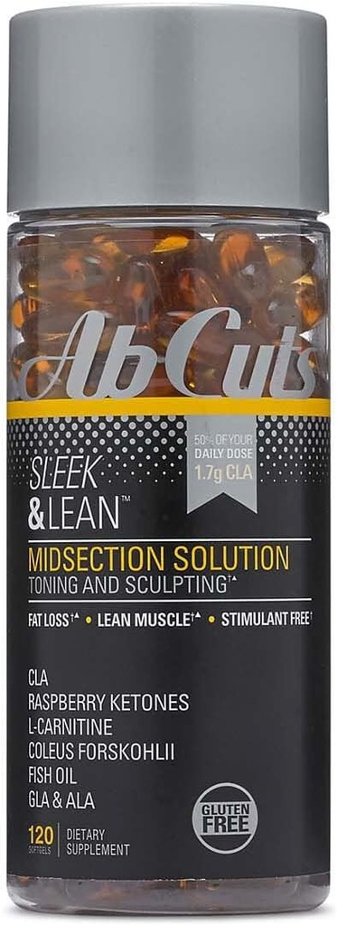 Sleek 및 Lean - 120 Easy-to-Swallow Softgels - CLA 보충, 생선 오일, Flaxseed 오일, L-Carnitine - Antioxidant 공급을 증가시키는 데 도움이됩니다.