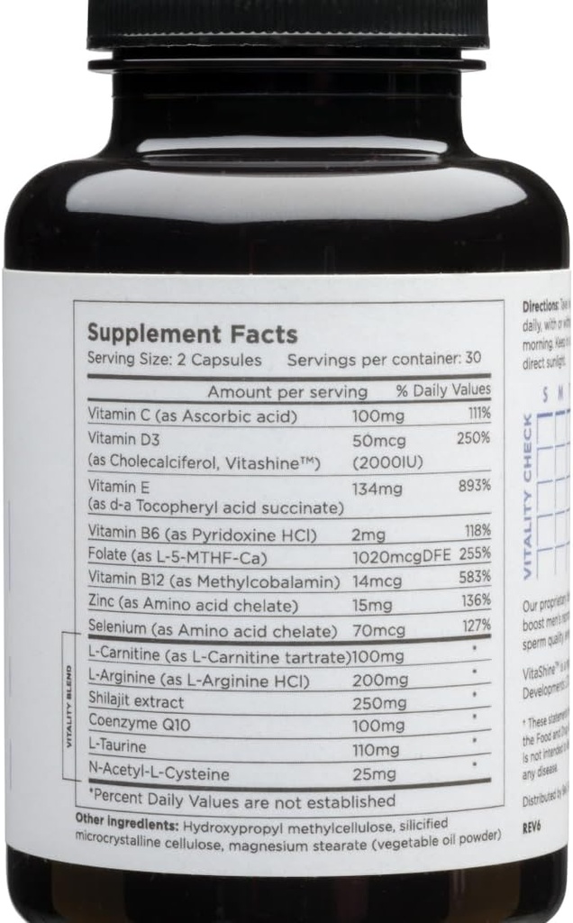 Beli Men Prenatal Multivitamin Preconception 불임 지원, 강화 정자 건강, 정액 조사 & Motility, 테스토스테론, 비타민 E, B6, B12, 아연, Folate & CoQ10, 30 일 공급을 가진 60의 캡슐