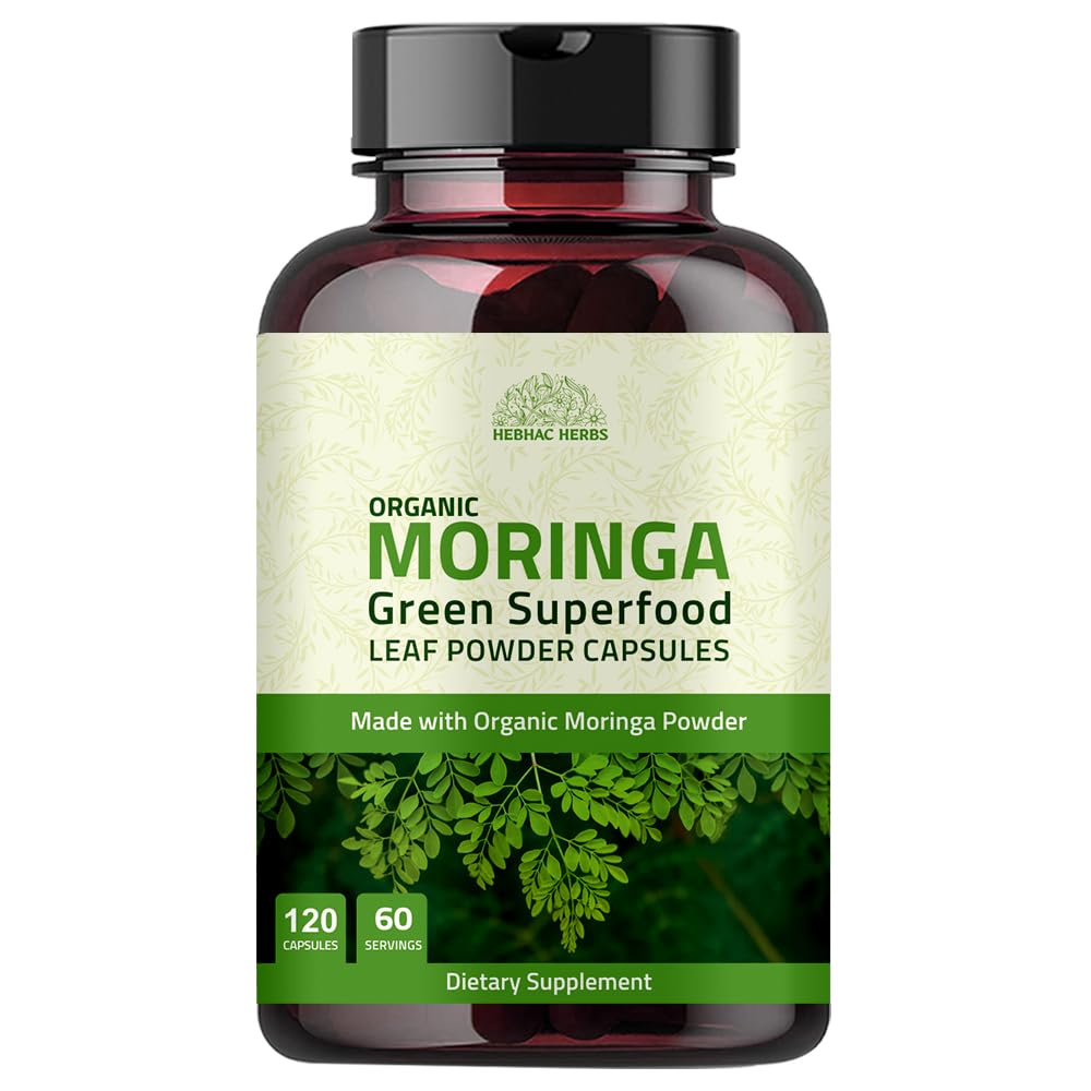 유기 Moringa 캡슐 120 캡슐 1000mg – 대사, & 면역 지원 영양소 Rich superfood | 비 GMO 및 글루텐 무료