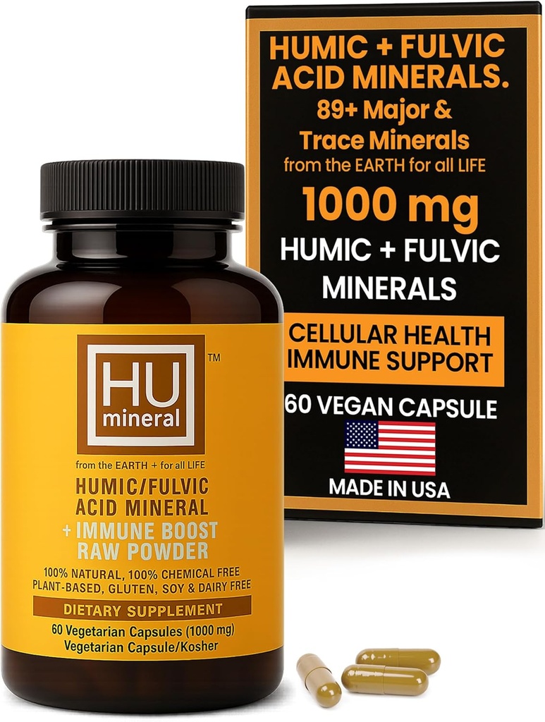 Humic & Fulvic 산 보충교재 캡슐 – Detox & 흡수를 위한 Fulvic-Humic 무기물 혼합을 가진 유기 식물 근거한 산성 Fulvic 보충교재 60 ct