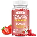 마그네슘 글리세린 Gummies 500mg - 성인을 위한 비타민 B6를 가진 마그네슘 보충교재 & 아이를 위한 마그네슘 - 잠, 계류, 근육 지원 - 딸기 풍미, 60 Gummies를 위한 칼슘 마그네슘