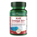 순수성 제품 Krill Omega 50 (Krill + 물고기 기름 혼합 1000mg + Astaxanthin 500mcg + Phospholipids 200mg + 비타민 D 500 IU) - 60 소형 Softgels