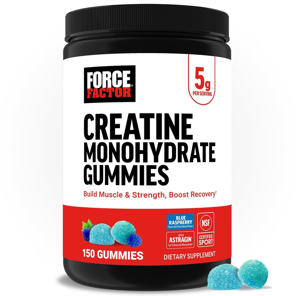 동력 인자 크레아틴 Monohydrate Gummies, 증명되는 NSF, 남자를 위한 5g 복용량 & 근육, 힘, 회복, Cognitive 건강 & 기억, 포장하는 5월 Vary, 파란 라즈베리, 150 Gummies