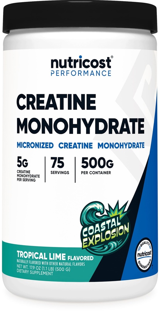 Nutricost Creatine Monohydrate 분말 (탄생 폭발, 500 그램) - Micronized Creatine 보충 - Vegan, GMO-Free, 글루텐 무료