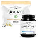 근육 Feast Creatine Monohydrate & 잔디 Fed Whey Isolate 번들 – 2lb Creatine + 5lb Vanilla Whey Isolate – 청결한 근육 성장 & 회복 지원
