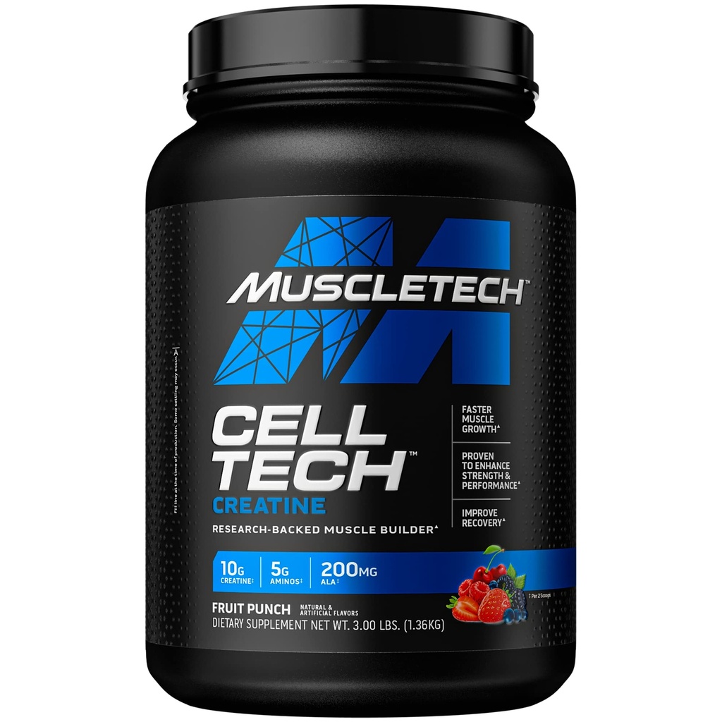 MuscleTech Cell-Tech Creatine Powder 번들 | 근육 빌더 및 포스트 운동 회복 음료 남성 및 여성| 6 파운드 및 3 파운드