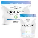 근육 Feast Creapure 크레아틴 Monohydrate - Unflavored 500g (x1) 및 Isolate Whey Protein Powder - Unflavored 5lb (x1) - 근육 회복 및 성능 번들