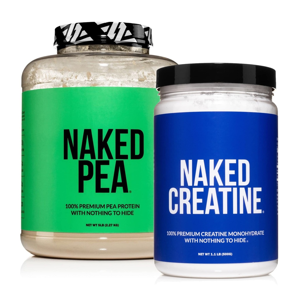 NAKED Vegan 근육 성장과 회복 번들 크레아틴과 5LB Unflavored Pea
