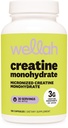 Wellah Creatine Monohydrate 캡슐 (3000 mg) 120 캡슐 - Micronized Creatine, 30 서빙