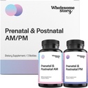 Premium Bioavailable Prenatal & Postnatal Vitamins for Women with DHA, Folate & Iron | 임신 및 모유 수유를위한 필수 비타민의 100 % | 2 병 최적화 AM & PM 복용량 30 일 공급