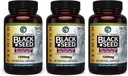 Amazing Herbs Premium Black Seed Oil Capsules - 높은 효능, 다이제스트 건강, 면역 지원 및 두뇌 기능에 찬 압박 된 Nigella Sativa 보조 - 60 카운트, 1250mg (Pack of 3)