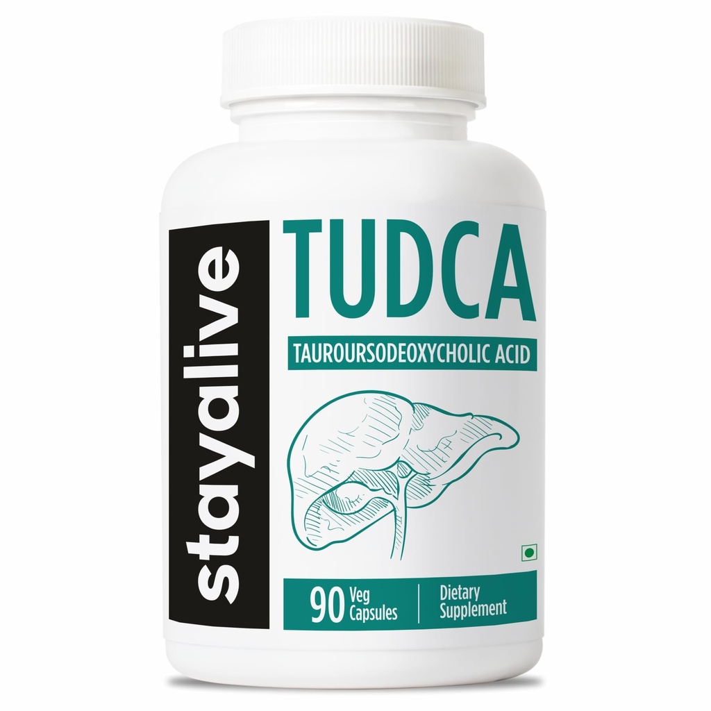 STAY ALIVE TUDCA 캡슐 500mg, Tauroursodeoxycholic 산 Bile 소금, 90 조사, 비 GMO & 글루텐 남자와 여자를 위한 무료 TUDCA 보충교재