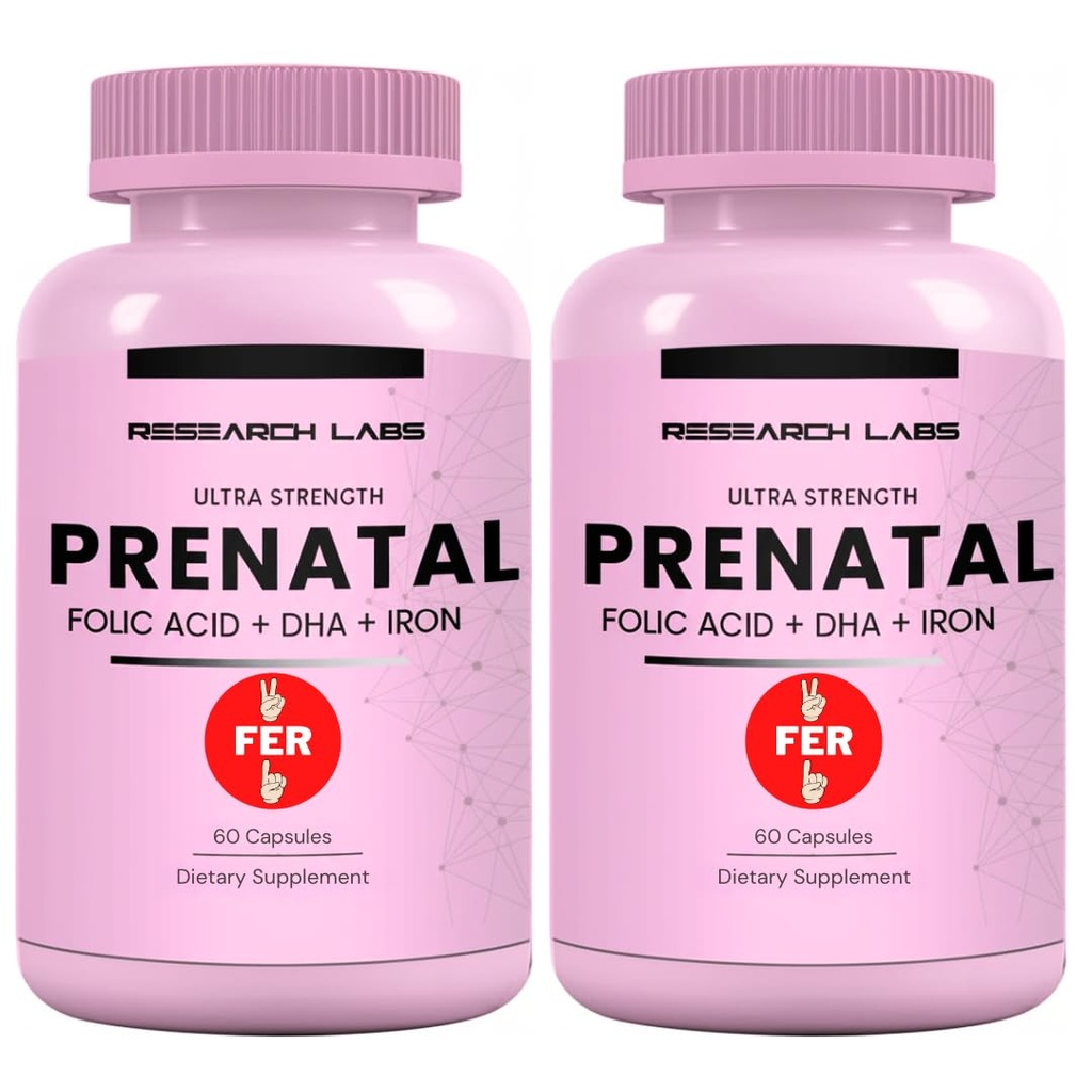 여성 2 Fer 1 광고에 대한 연구 연구소 예비 비타민 : 6X 더 Bioavailable 메틸화 Folate Folic Acid MTHF 5 | 뇌 발달 지원, 건강한 성장