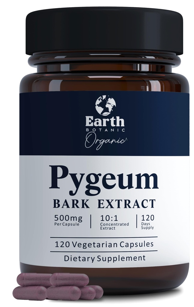 Pygeum Bark Extract 500mg 120 캡슐 - 초본 보충 지원 전립선 건강, 방광, 그리고 유린 Tract - 남자의 건강 보충 (Vegetarian, Non-GMO) 4 개월 공급