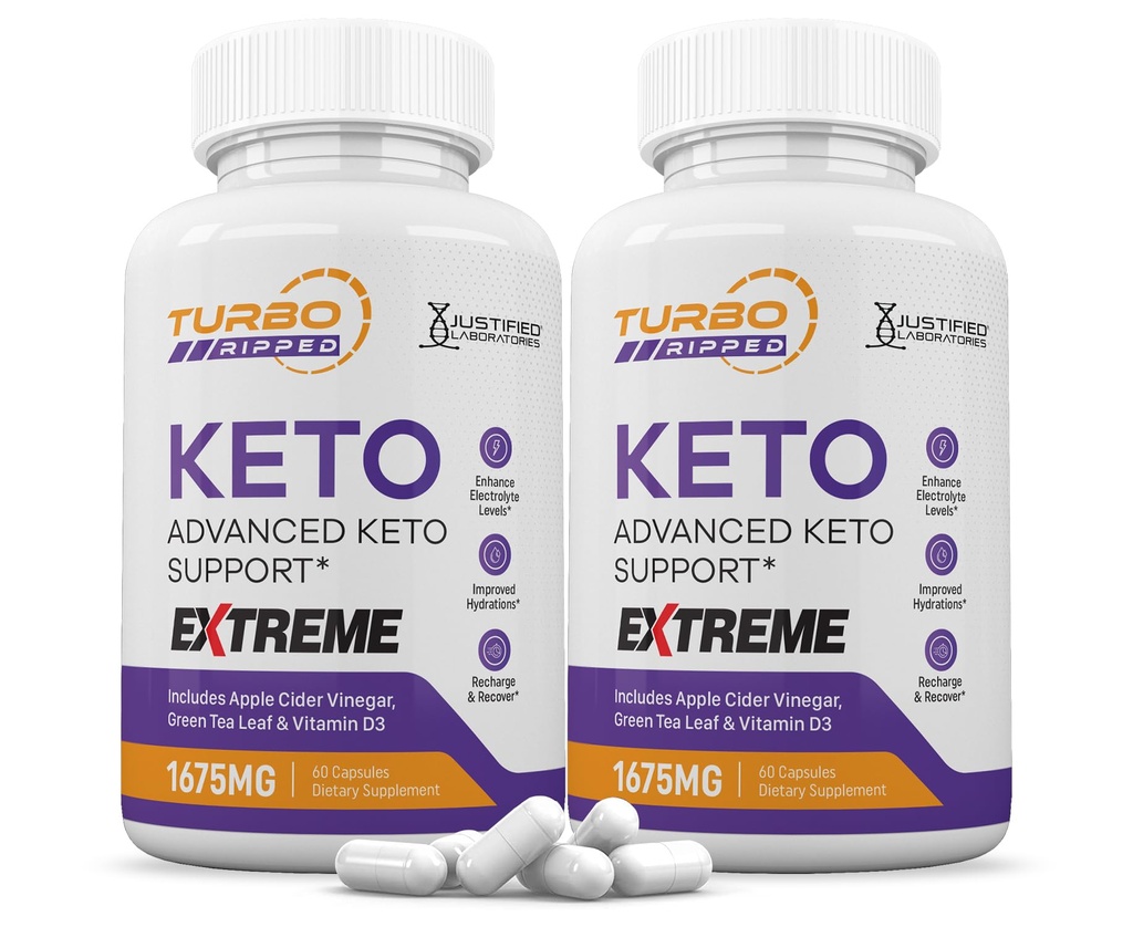 (2 팩) 터보 Ripped Keto ACV 극단적인 알약 1675MG Keto 지원 혼합 캡슐 대안 Keto ACV Apple Cider Vinegar 엑스트라 버진 올리브 오일 분말 녹차 잎 120 캡슐과 공식화